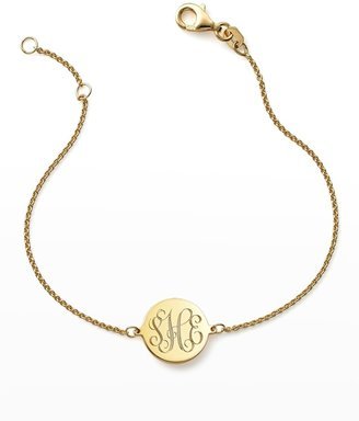 Cara 14K Gold Monogrammed Circle Chain Bracelet, Gold