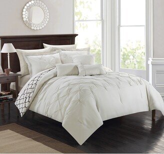 Silver Orchid Maude 10-piecePinch Pleated Ruffled Bed-in-a-Bag, Beige