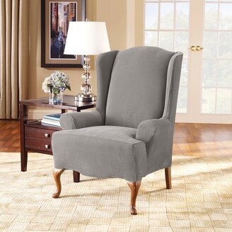 Stretch Pique 1 Piece Wing Chair Slipcover