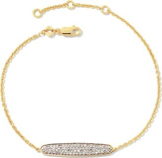 Mattie 18k Yellow Gold Vermeil Pave Delicate Bracelet in White Diamond