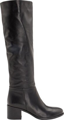 LEONARDO PRINCIPI Leather Heeled Tall Boots Boot Black