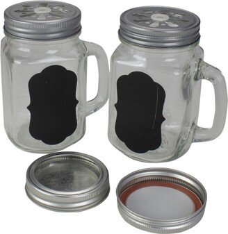 Northlight 5.25 Clear Glass Shakers with Black Custom Label