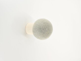 Gray Wall Hook; Decorative Minimalist & Modern Wool Wood Round Hook For Wall; Hat Nordic Decor