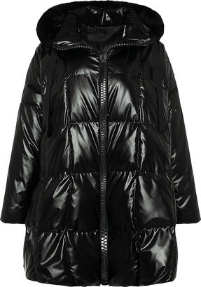 Quilted Parka with Shearling Lamb Trim