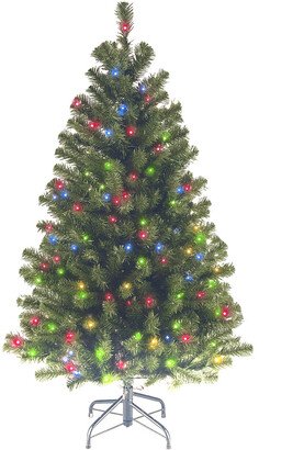 National Tree Company 4.5Ft North Valley Spruce Tree With 200 Multicolor Lights