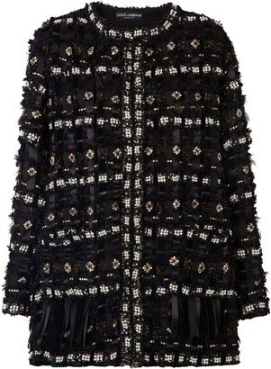 Embellished Woven Oversized Coat