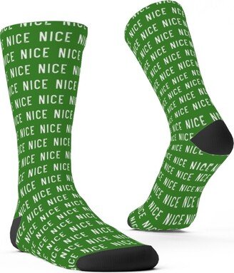 Socks: Nice - Green Custom Socks, Green