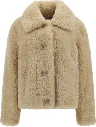 Faux Shearling Single-Breasted Jacket