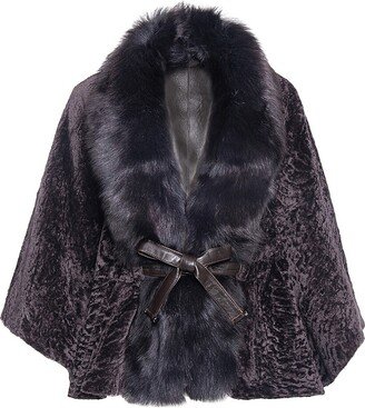 Made For Generations™ Shearling Trim Belted Capelet-AA