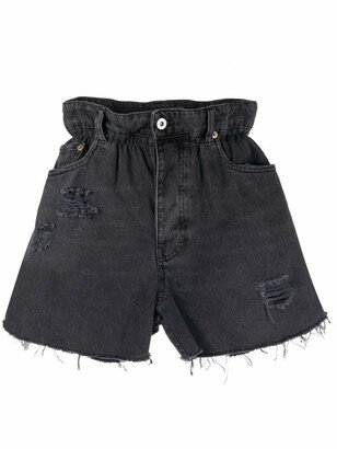 Distressed Denim Shorts-AP