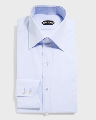 Men's Solid Point Collar Dress Shirt-AA