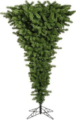 5.5' Green Upside Down Artificial Christmas Tree, Unlit In a 17Lx17Wx5H base.