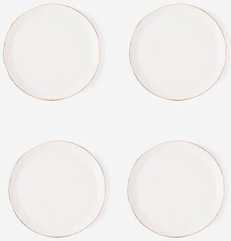 Set Of Four Painted-rim Fine China Side Plates-AB