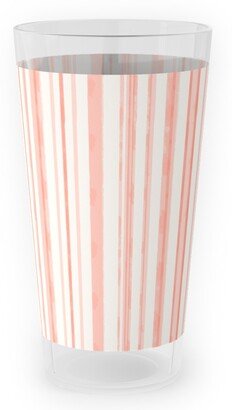 Outdoor Pint Glasses: Dreamy Watercolor Stripe Outdoor Pint Glass, Pink