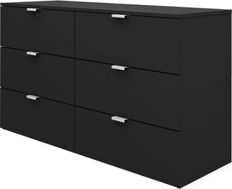 Delmar Wood 6 Drawer Dresser Matte Black