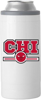 Chicago Bulls 12 oz Letterman Slim Can Cooler - White, Silver