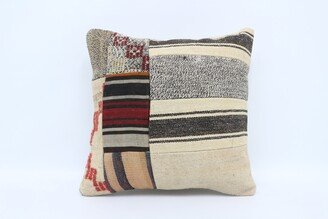 Kilim Pillow, Throw Home Decor Turkish Beige Case, Striped Floor Cover, Bedding 6695