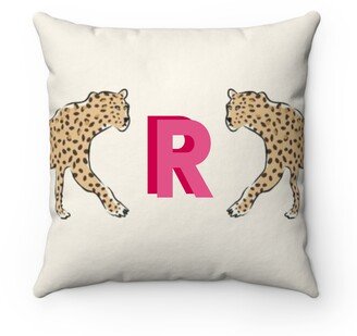 Monogrammed Personalized Pillow Cover - Customized With Your Initials Or Name -Animal Print Pagoda Bamboo