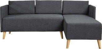 Augustus Mid-Century Chaise Sectional Dark Gray