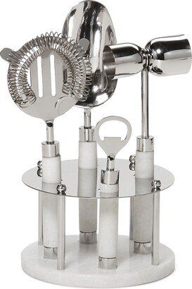 Roselli Roman Marble & Stainless Steel 5-Piece Bar Tool Set