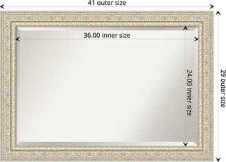 Beveled Wood Wall Mirror - Fair Baroque Cream Frame