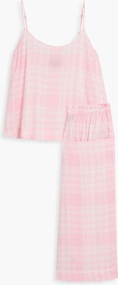 DKNY Sleepwear Cropped checked jersey pajama set