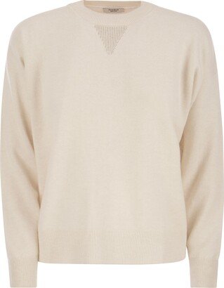 Crew-neck Sweater In Wool, Silk And Cashmere Blend