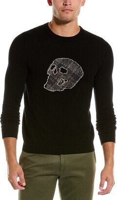 Plaid Skull Jacquard Wool & Cashmere-Blend Cashmere Sweater-AA