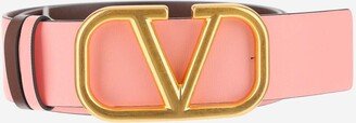 Vlogo Signature Reversible Belt In Shiny Calfskin