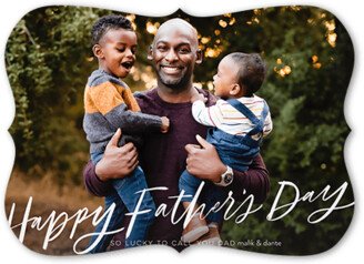 Father's Day Cards: Grateful For Dad Father's Day Card, White, 5X7, Pearl Shimmer Cardstock, Bracket