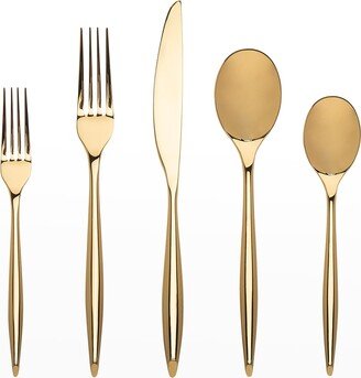 Milano Shiny Gold 20-Piece Flatware Set - 18/10