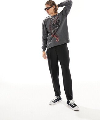 tapered scuba sweatpants in black