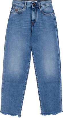 Raw Edge Cropped Jeans