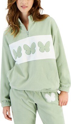 Juniors' Butterfly Fleece Pullover