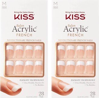 Kiss Nails KISS Salon Acrylic French Nail Kit - Rumor Mill - 2pk - 56ct