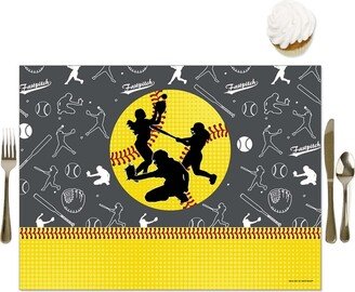 Big Dot Of Happiness Grand Slam - Fastpitch Softball - Party Table Decorations Party Placemats 16 Ct