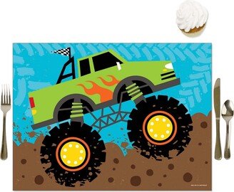 Big Dot Of Happiness Smash & Crash - Monster Truck - Party Table Decor - Boy Party Placemats - 16 Ct