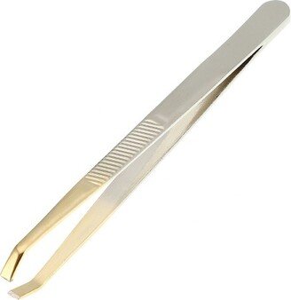 Unique Bargains Twill Stainless Steel Eyebrow Tweezers Silver Tone 1 Pc