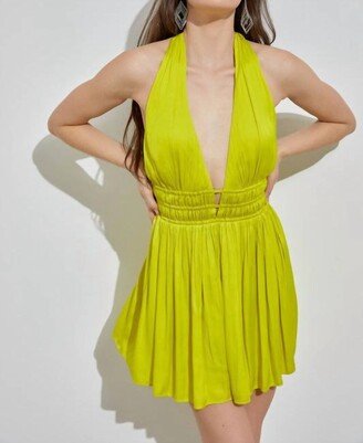 Day Break Romper In Lime Green