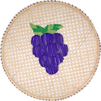 Washein Purple Grapes Straw Placemats Set Of 4