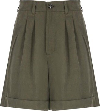 Linen Blend Bermuda Shorts-AB