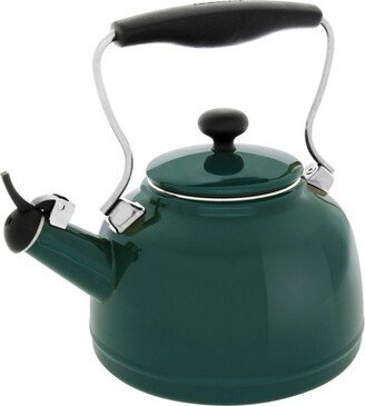 Vintage 1.7-Quart Enamel-on-Steel Teakettle, Brunswick Green