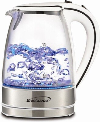 1.7L Tempered Glass Tea Kettle in White