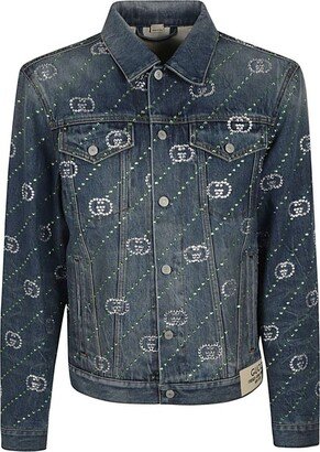 GG motif denim jacket