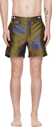 Khaki Orb Swim Shorts