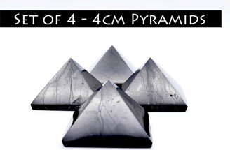 Shungite Pyramid Set, Emf Empath Protection, 5G Crystal