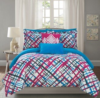 Abstract 9 Piece Full Bed In a Bag Comforter Set