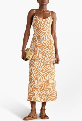 Beca zebra-print crepe maxi dress