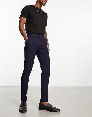 super skinny smart pants in navy-AA