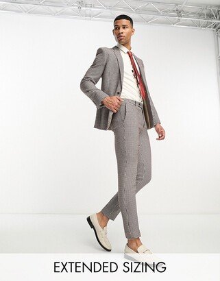 super skinny suit pants in brown dogstooth